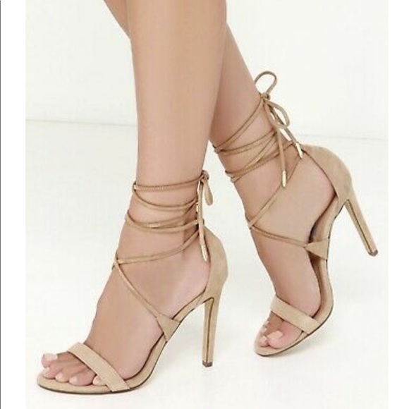 Steve Madden Nude Lace Up Up Heels 
